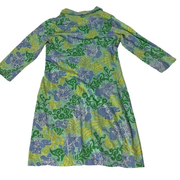 Barbara Gerwit Vintage Knit Print Dress Shirt Collar Style Size Small Coastal - Picture 9 of 10